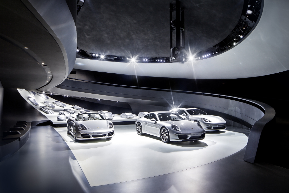 Innenansicht des Porsche-Pavillons.